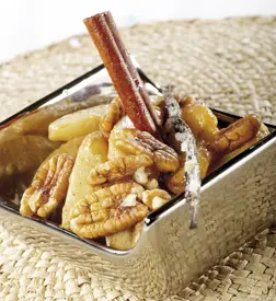Apples and Pears with Walnuts, Soya Sauce and Vanilla