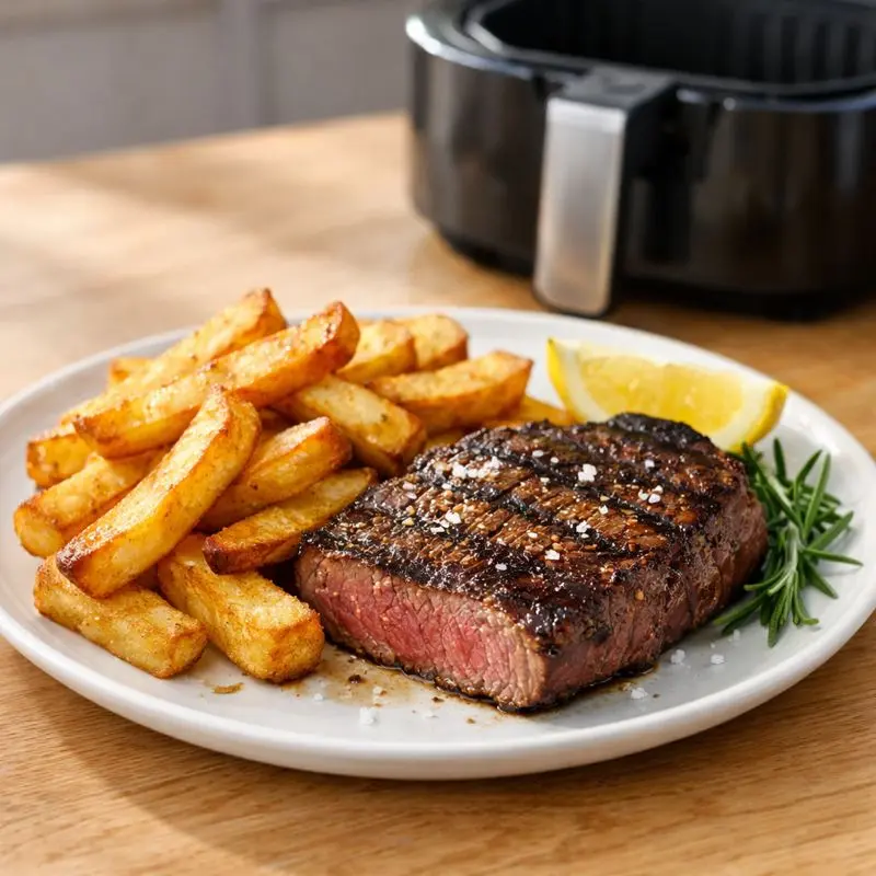 Air Fryer Steak and Chips – Classic Bistro Favourites Made Low-Fat and Ready in 45 Minutes